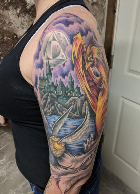 Tattoos - Bonnie Seeley Hogwarts Half Sleeve - 144401